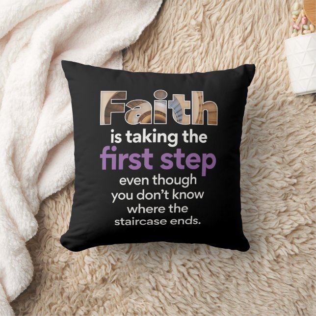 Coussin "La Foi Fait Le Premier Pas..." Graphique (3,9 W) (Couverture)