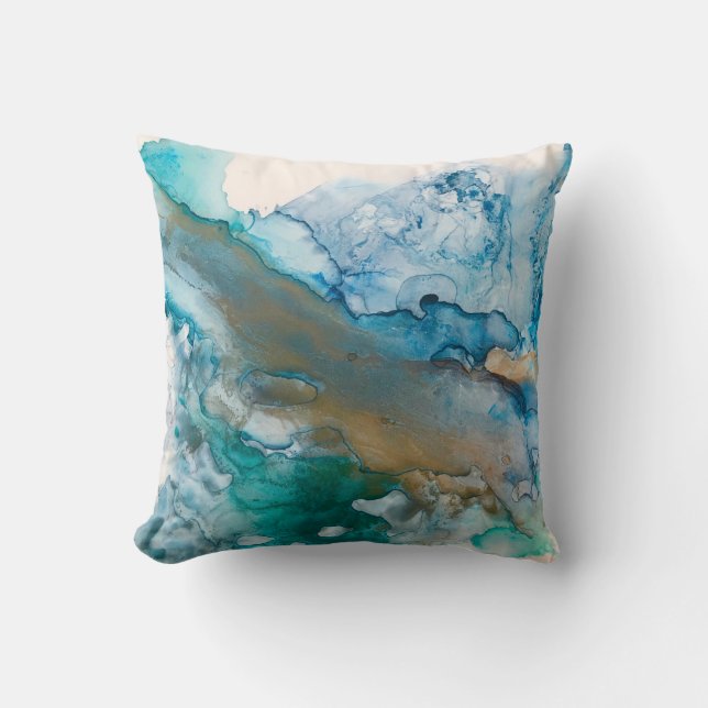 Coussin La fonte de l'encre d'alcool glacier (Recto)