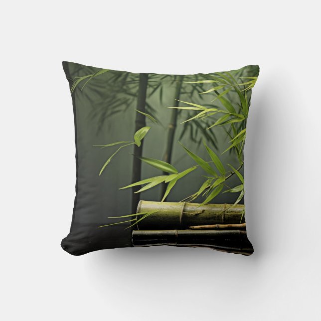 Coussin La forêt de Bambou Nature paisible (Recto)
