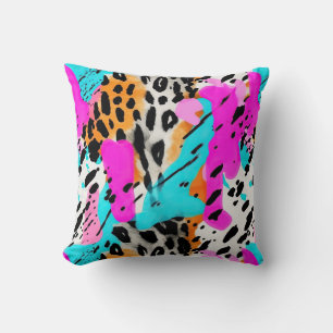 Coussin La Fourrure Des Animaux Safari Imprime Le Neon Mot