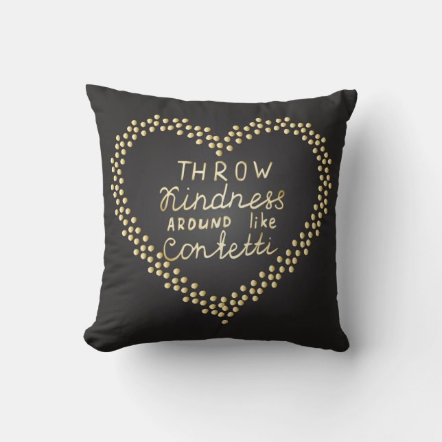 Coussin La gentillesse de jet aiment autour des confettis (Recto)