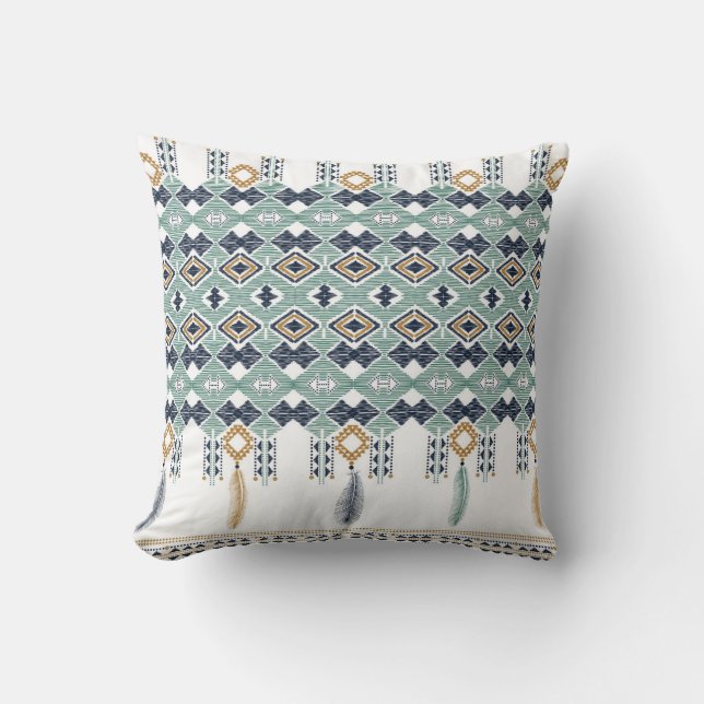 Coussin La géométrie américaine en Inde frontière transpar (Recto)
