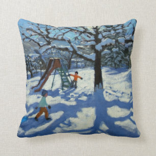 Coussin La glissière en hiver Bourg St Moritz