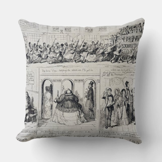 Coussin La grande exposition de Mayhew de 1851 : Chance et (Recto)