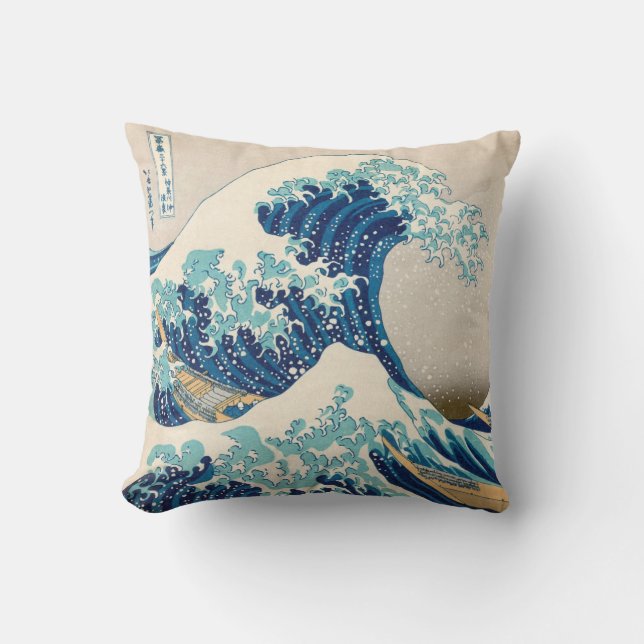 Coussin La grande vague au carreau de Kanagawa (Recto)