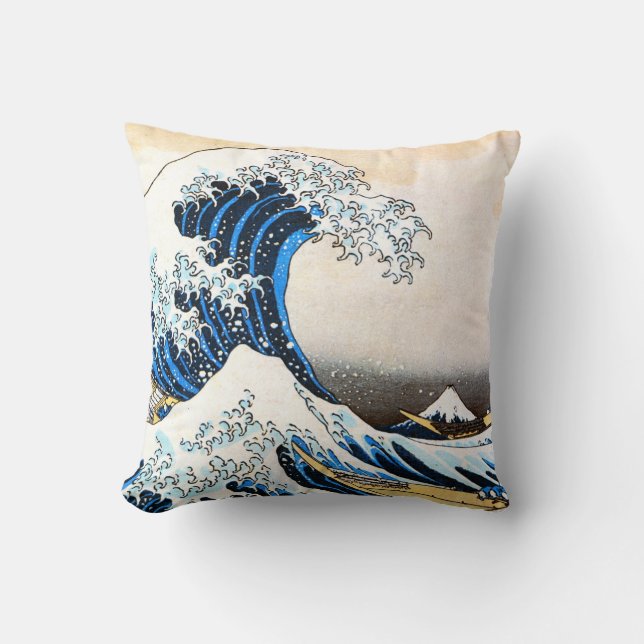 Coussin La Grande Vague au large de Kanagawa, Hokusai (Recto)