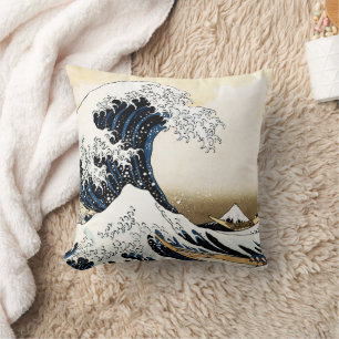 Coussin La Grande Vague au large de Kanagawa Hokusai, art 