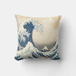 Coussin La Grande vague au large de Kanagawa Ukiyo-e Japon
