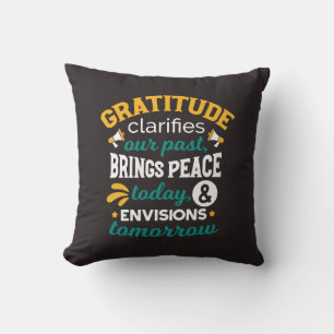 Coussin La gratitude apporte la paix aujourd'hui – Foi pos