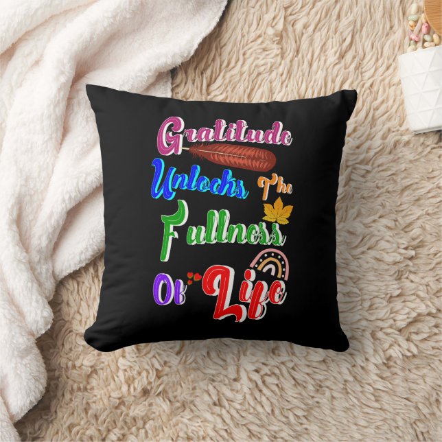 Coussin La Gratitude Déverrouille Toute La Vie (Couverture)