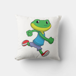 Coussin La grenouille comme coureur à la course