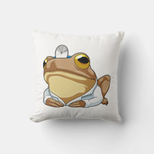 Coussin La grenouille comme docteur avec le manteau du doc