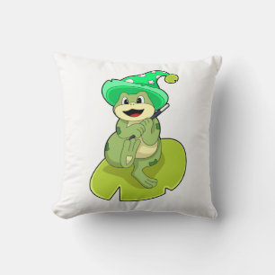 Coussin La grenouille en magie avec baguette magique