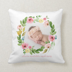 Coussin La guirlande d'aquarelle rougissent les détails