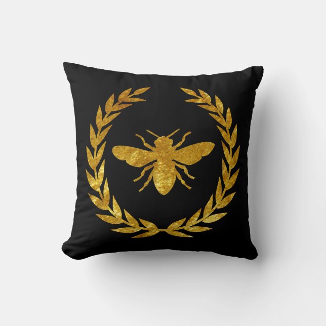 Coussin La guirlande et l'abeille d'or personnalisent (Recto)
