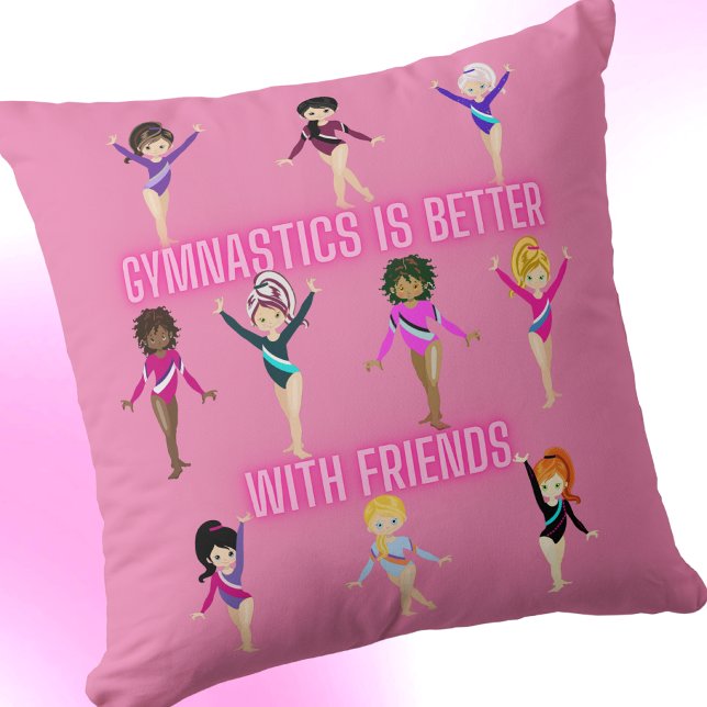 Coussin La gymnastique est meilleure avec des amis assez r (Créateur téléchargé)