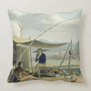 Coussin La halte d'une famille de Boor, plaquent 17 'du Sc