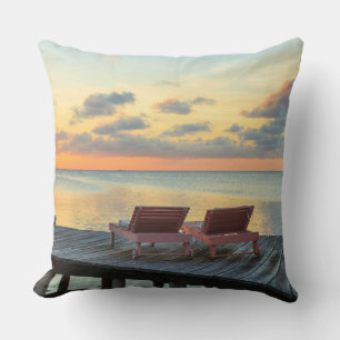 Coussin La jetée surplombe l'océan, Belize