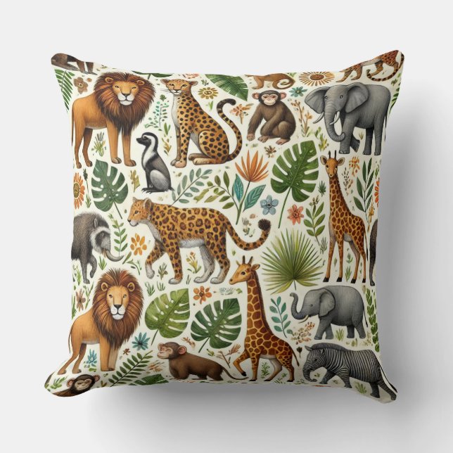Coussin La jungle animale (Recto)