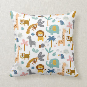Coussin La jungle Les animaux de la pépinière Les enfants 