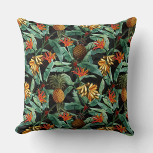Coussin La jungle tropicale des fruits et des fleurs en no