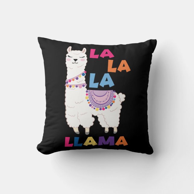 Coussin La La La Llama - Drôle Chant Llama (Recto)