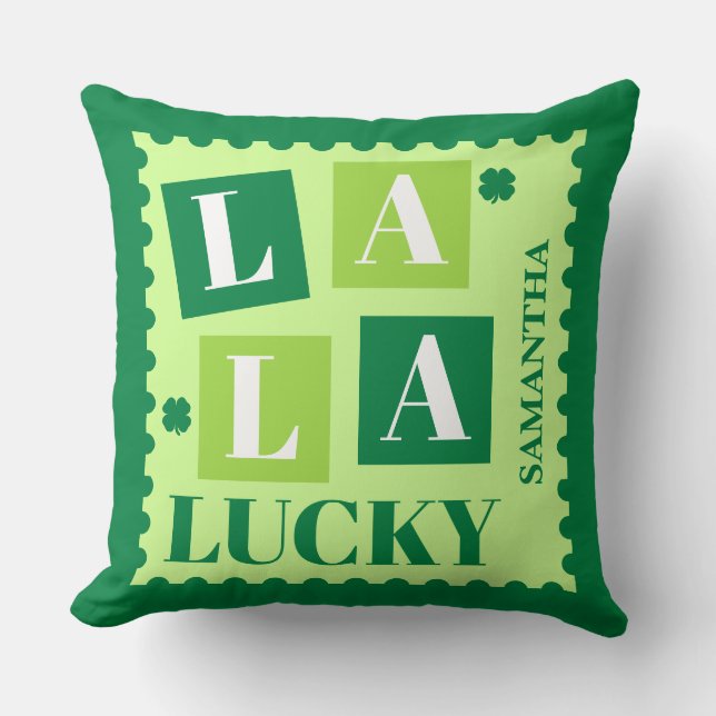 Coussin La La Lucky Saint-Patrick Personnalisé (Recto)