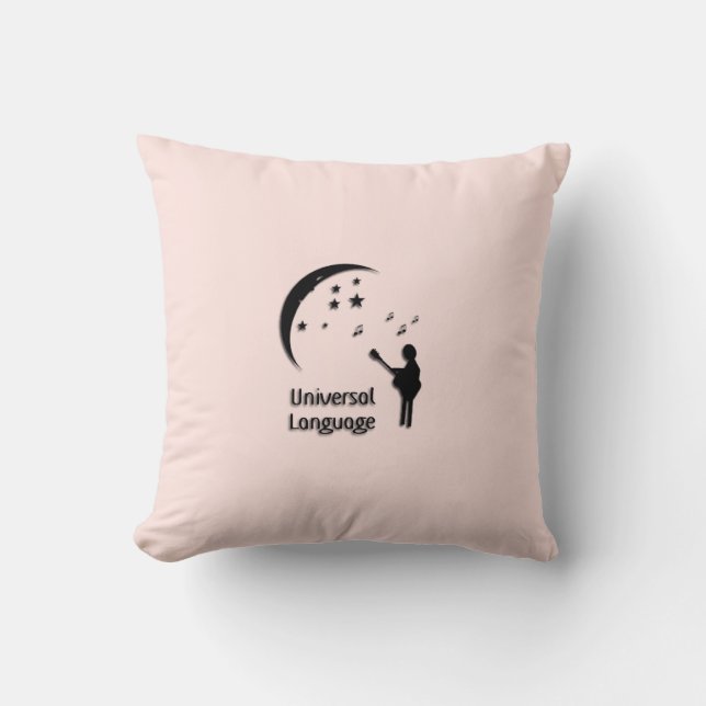 Coussin La Langue Universelle Rose (Recto)