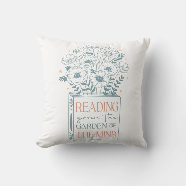 Coussin La Lecture Cultive Le Jardin De L'Esprit (Recto)