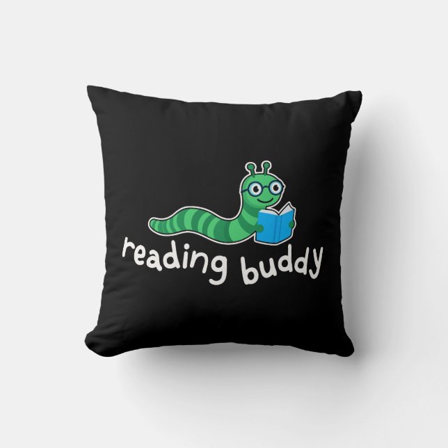 Coussin La lecture de boudddy Cute livre avec livre (Recto)