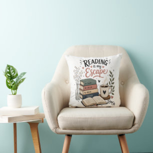 Coussin La lecture est mon échappatoire - Esthétique amour