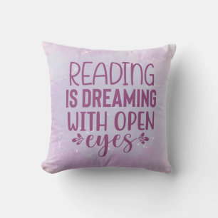 Coussin La lecture est un rêve les yeux ouverts Café