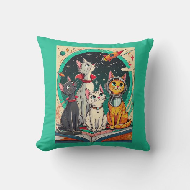 Coussin La lecture ouvre une porte sur les aventures cosmi (Recto)