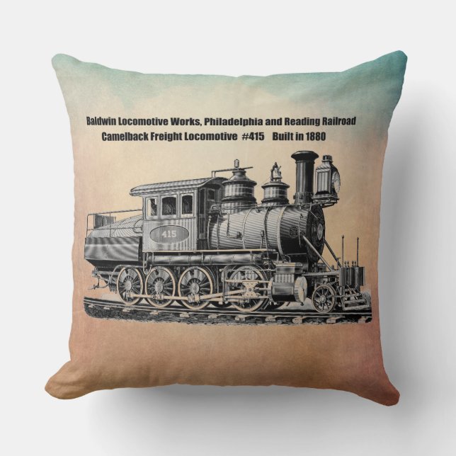 Coussin La locomotive de Baldwin fonctionne le Camelback (Recto)