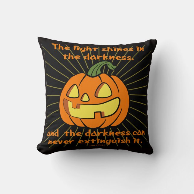 Coussin La lumière brille dans l'obscurité Jack-o-lanterne (Recto)