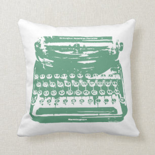 Coussin la machine à écrire - vert