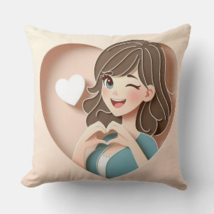 Coussin La magie de l'amour de la fille qui pleure