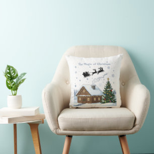Coussin La Magie de Noël Le Traîneau du Père Noël & Cozy