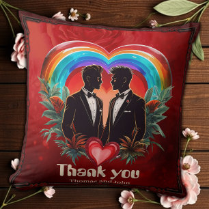 Coussin La magie du moment : silhouettes gays élégantes.