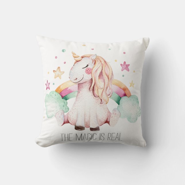 Coussin La magie est une vraie licorne (Recto)