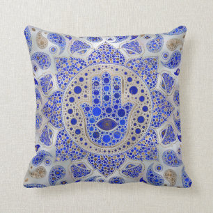 Coussin La main de Hamsa sur la mère de la perle