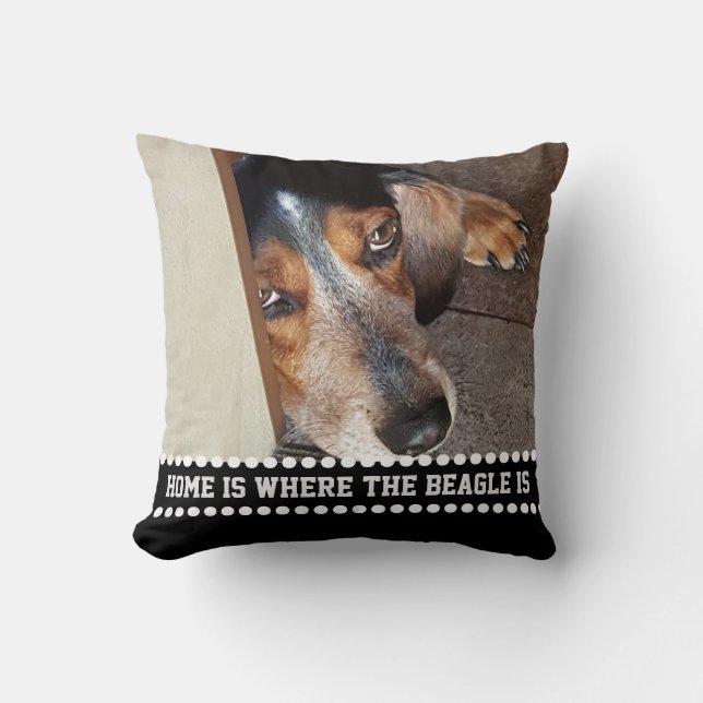 Coussin La maison de citation de chien de photo de beagle (Recto)