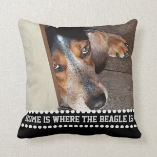 Coussin La maison de citation de chien de photo de beagle