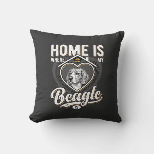 Coussin La maison est où est mon Beagle_1