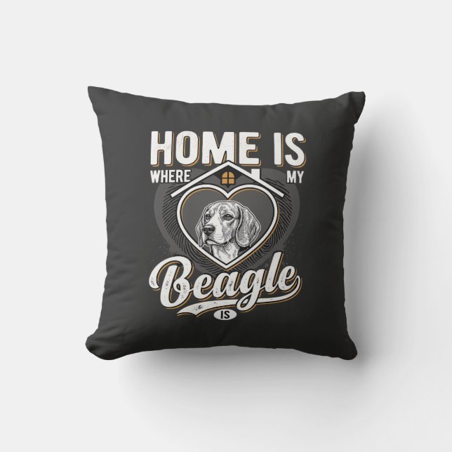 Coussin La maison est où est mon Beagle_1 (Recto)