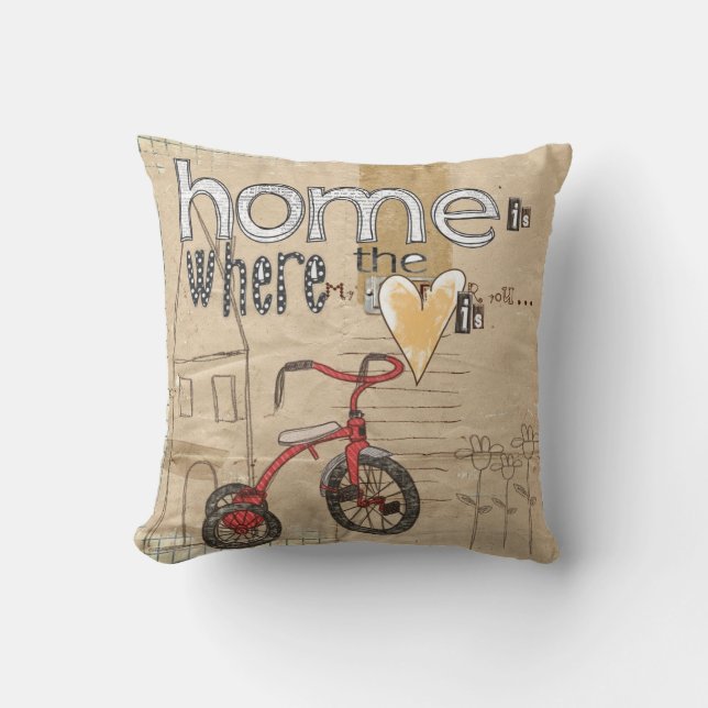 Coussin la maison est où le coeur est (Recto)