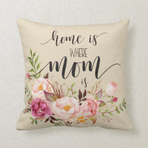 Coussin "La maison est où maman est" Cadeau de la Fête des