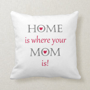 Coussin La maison est où votre maman est carreau