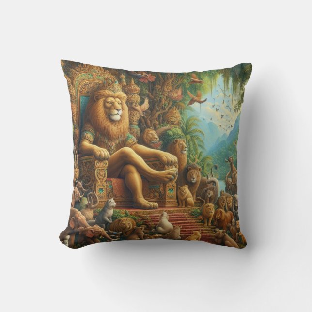 Coussin 🦁 La Majesté ardente de l'expressionnisme Abstrai (Recto)