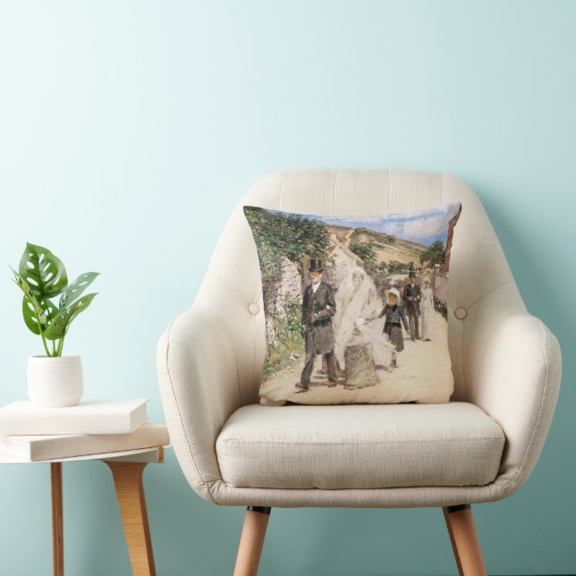 Coussin La Marche Nuptiale par Robinson, Jeunes Mariés Vin (Chaise)
